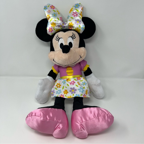 Disney Minnie Mouse Plush Pink Easter Egg Flower Dress - Picture 1 of 16